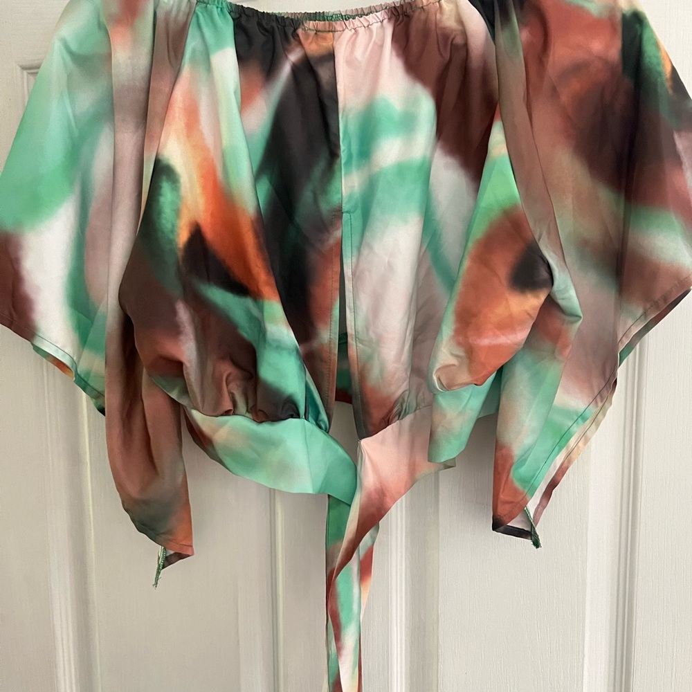 SHEIN Multicolor Tie-Dye Crop Top